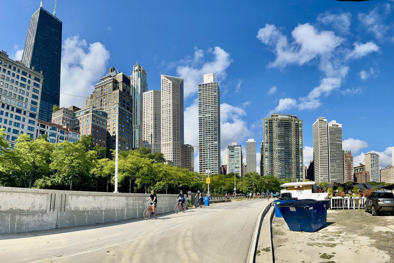 Chicago's lakefront trail along Lake Michigan